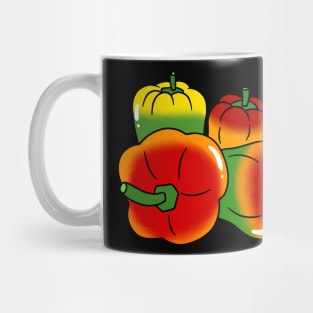 Four Rainbow Bell Peppers Mug